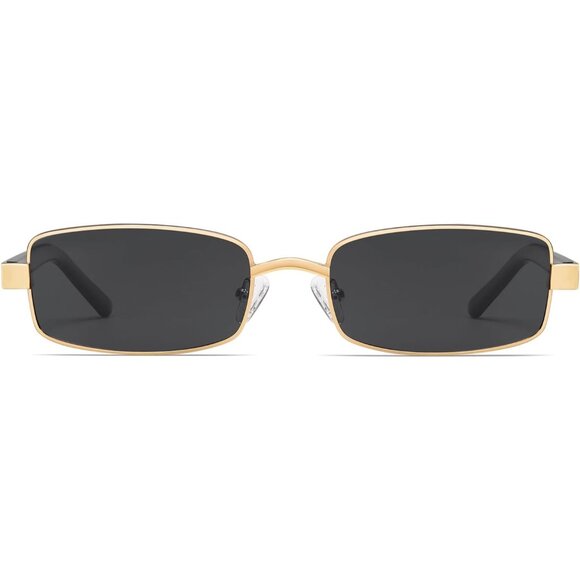 ✨Women Black Retro Rectangle Polarized Small Trendy Slim Narrow Frame Sunglasses main image 5